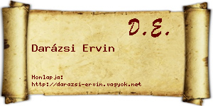 Darázsi Ervin névjegykártya