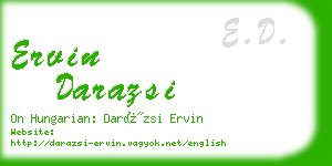 ervin darazsi business card